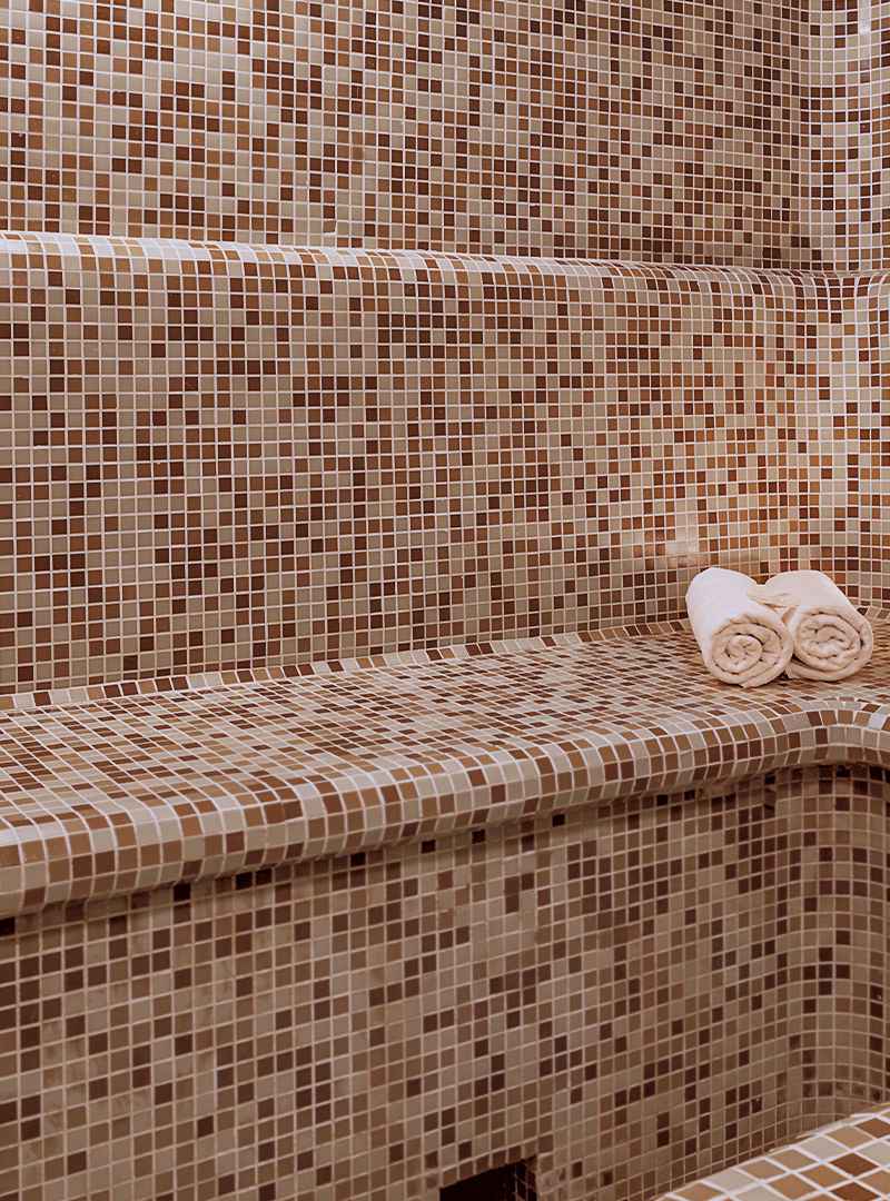 parní sauna s mozaikou